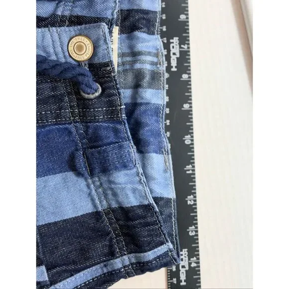 We the Free Free People Women's XS Black Blue Striped Cropped Floral Jeans - Picture 8 of 9